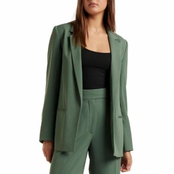 Express Super Soft Twill Sage Green Boyfriend Blazer - Picture 1 of 6